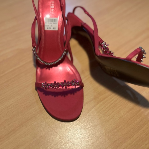 FIONI Pink Satin Heels with Jewels - Picture 13 of 16